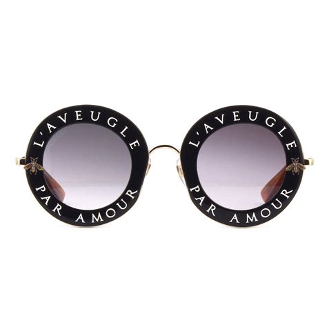 occhiali da sole gucci rotondi acetato nero|Gucci .